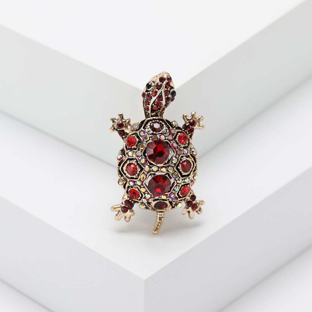 Fashionable Vintage Turtle Rhinestone Brooch Creative Animal Pin
