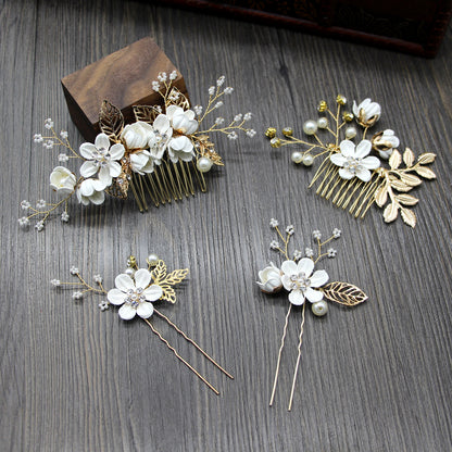 Bridal Blue Flower Hairpin Forest Inspired Wedding Hairpiece