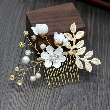 Bridal Blue Flower Hairpin Forest Inspired Wedding Hairpiece