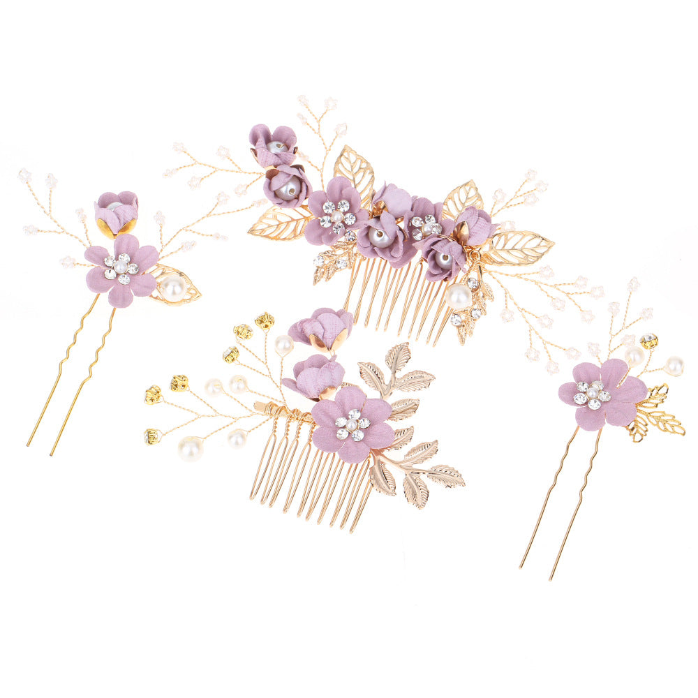 Bridal Blue Flower Hairpin Forest Inspired Wedding Hairpiece