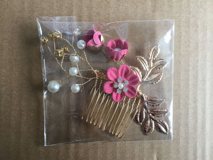 Bridal Blue Flower Hairpin Forest Inspired Wedding Hairpiece
