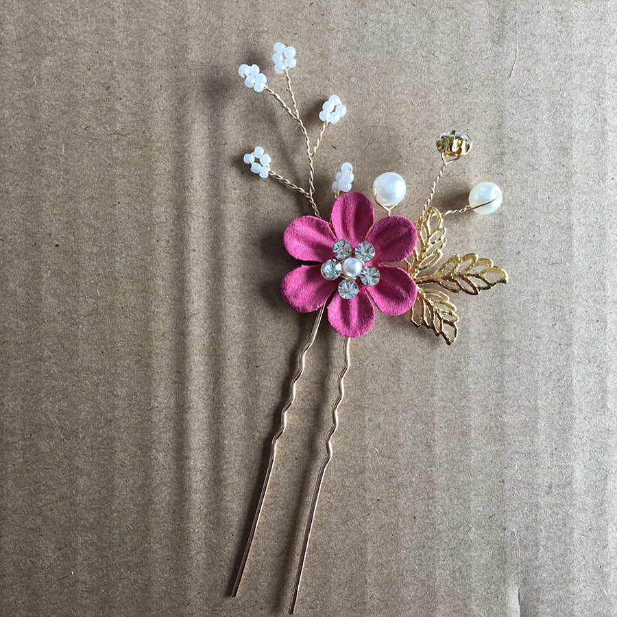 Bridal Blue Flower Hairpin Forest Inspired Wedding Hairpiece