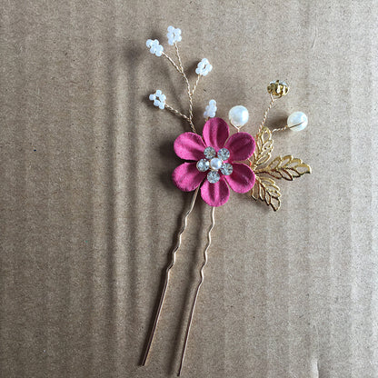 Bridal Blue Flower Hairpin Forest Inspired Wedding Hairpiece