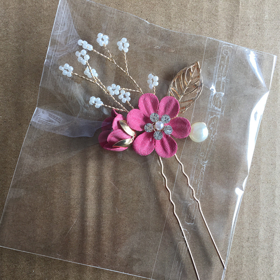 Bridal Blue Flower Hairpin Forest Inspired Wedding Hairpiece