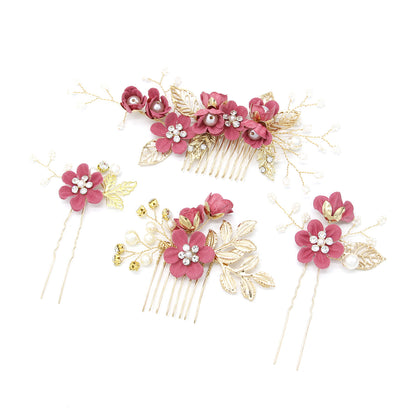 Bridal Blue Flower Hairpin Forest Inspired Wedding Hairpiece