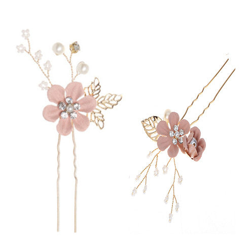 Bridal Blue Flower Hairpin Forest Inspired Wedding Hairpiece