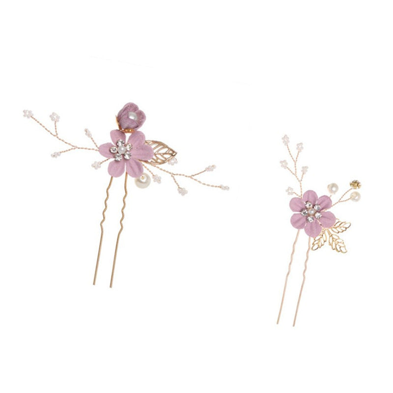 Bridal Blue Flower Hairpin Forest Inspired Wedding Hairpiece