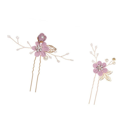 Bridal Blue Flower Hairpin Forest Inspired Wedding Hairpiece