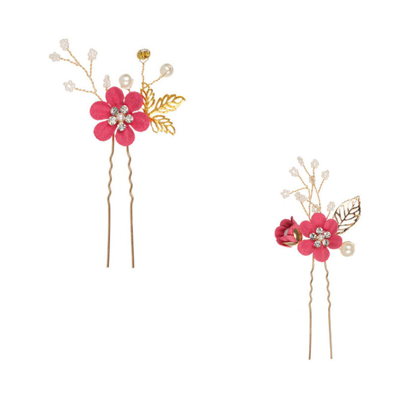 Bridal Blue Flower Hairpin Forest Inspired Wedding Hairpiece
