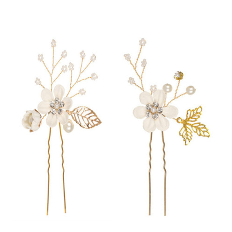 Bridal Blue Flower Hairpin Forest Inspired Wedding Hairpiece