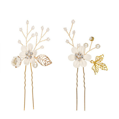 Bridal Blue Flower Hairpin Forest Inspired Wedding Hairpiece