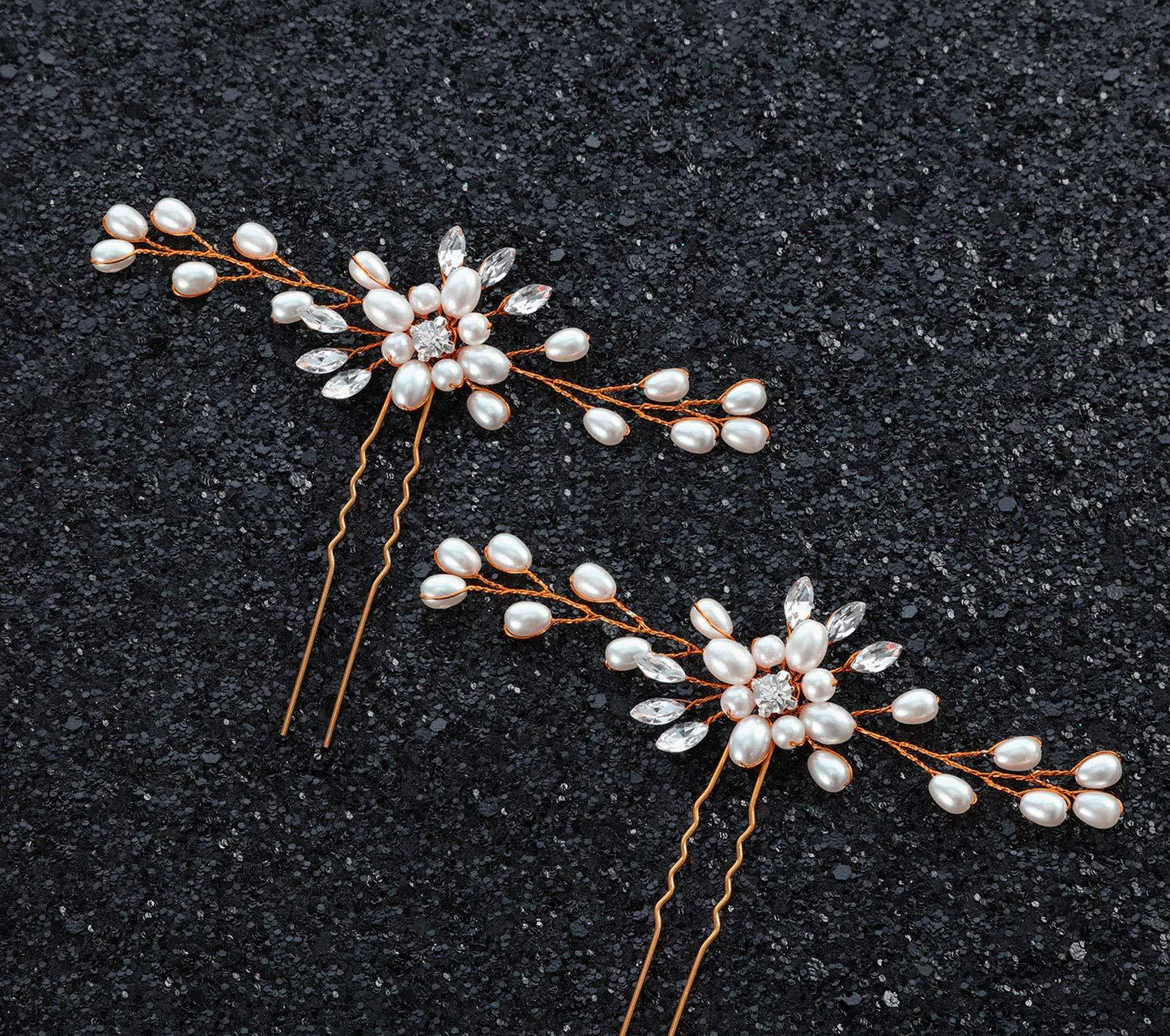 Handmade Pearl Crystal U Shaped Hairpin Bridal Hairpiece