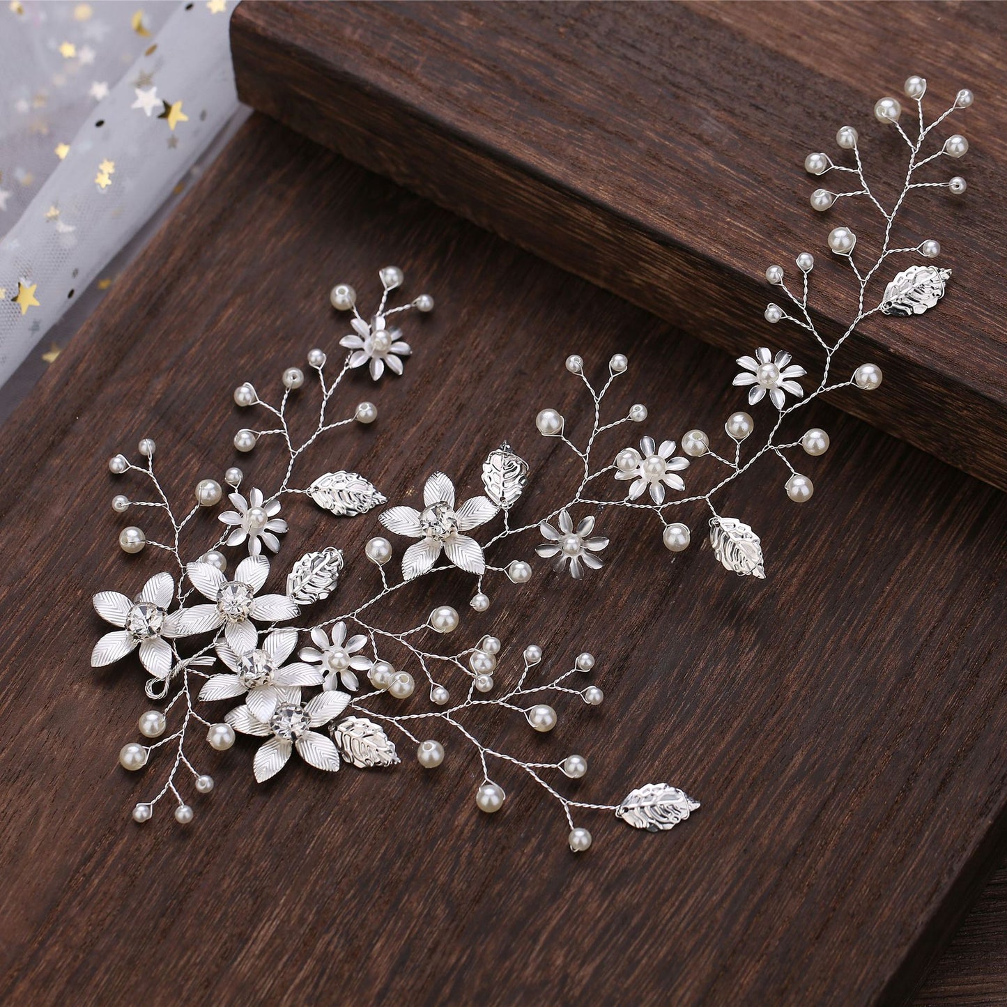 Gold Leaf Flower Headband Wedding Hair Accessory