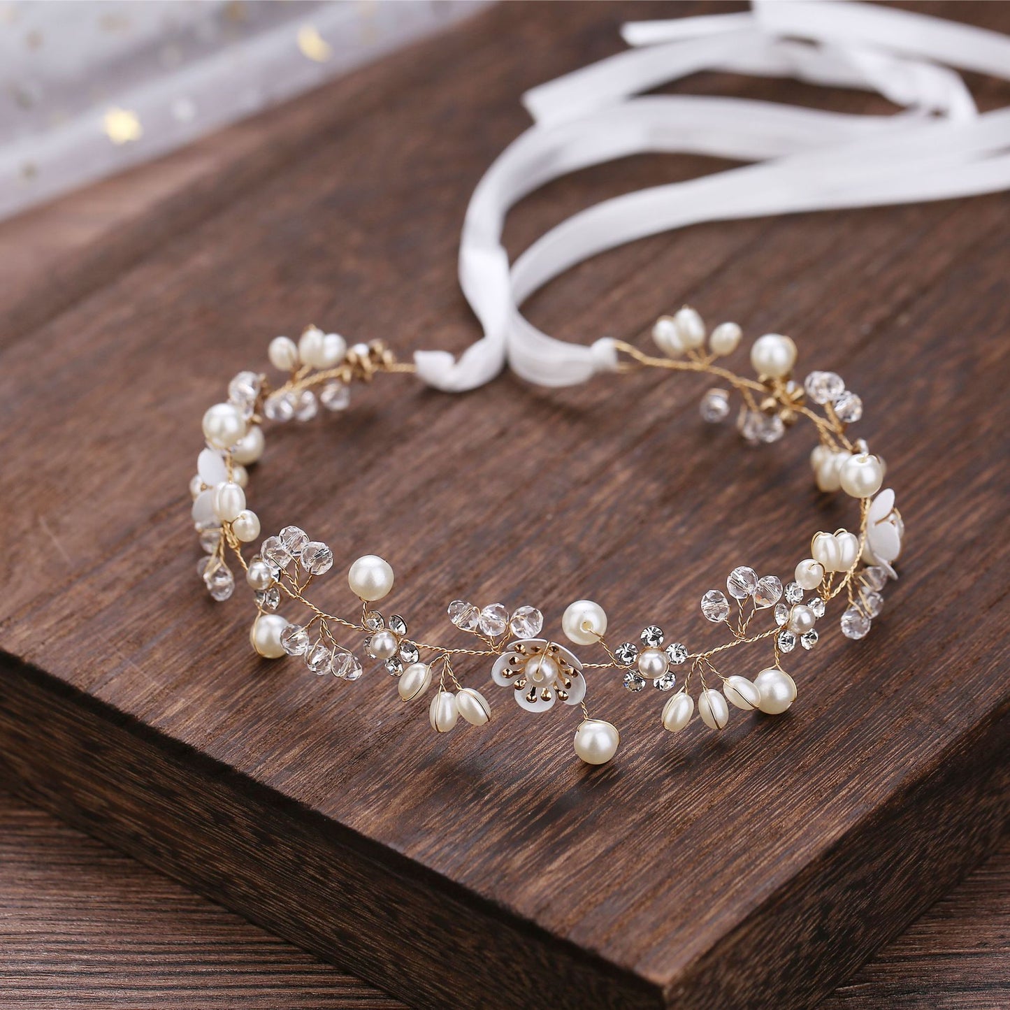 Handmade Pearl Flower Headband for Bridal and Girls