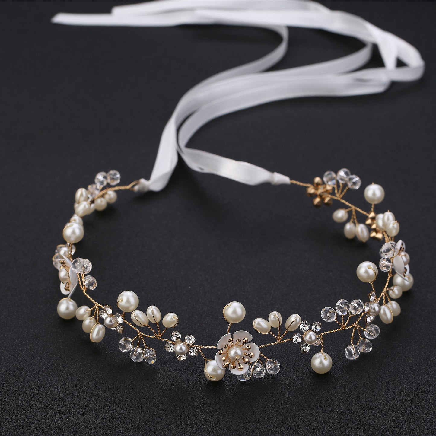 Handmade Pearl Flower Headband for Bridal and Girls