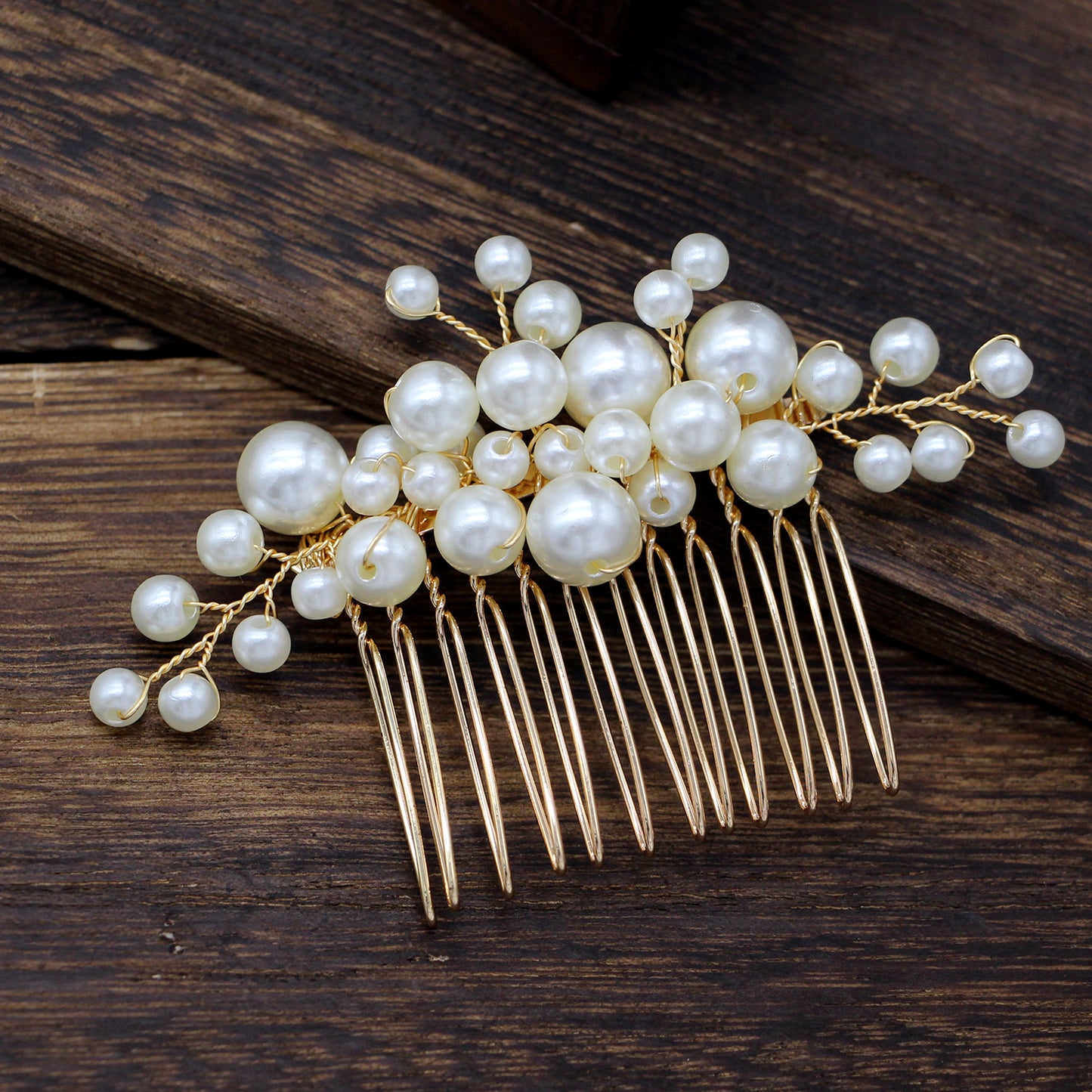 Baroque Vintage Pearl Hair Comb Set for Brides