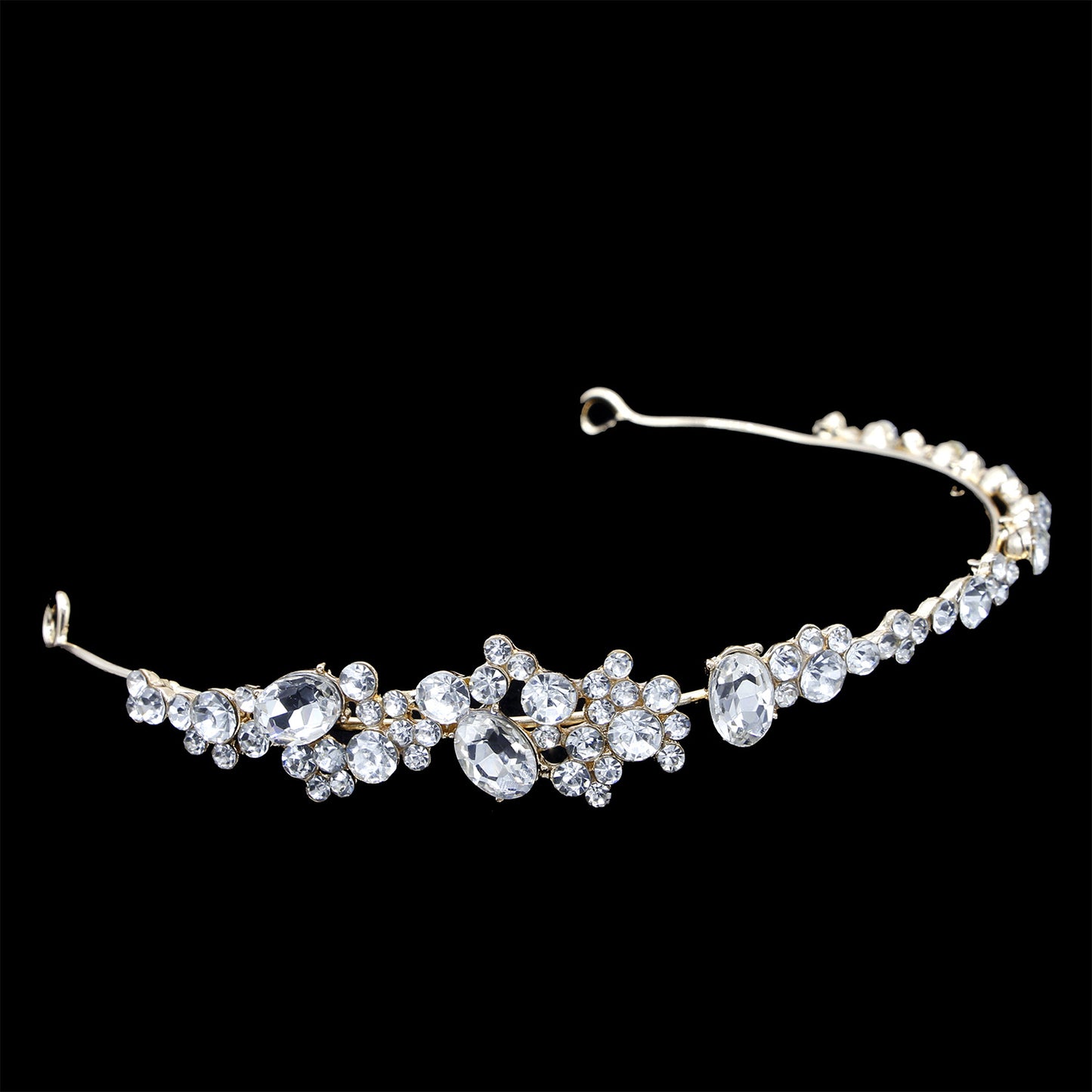 Elegant Rhinestone Crown Headband Wedding Hairpiece