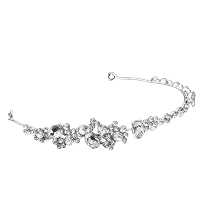 Elegant Rhinestone Crown Headband Wedding Hairpiece