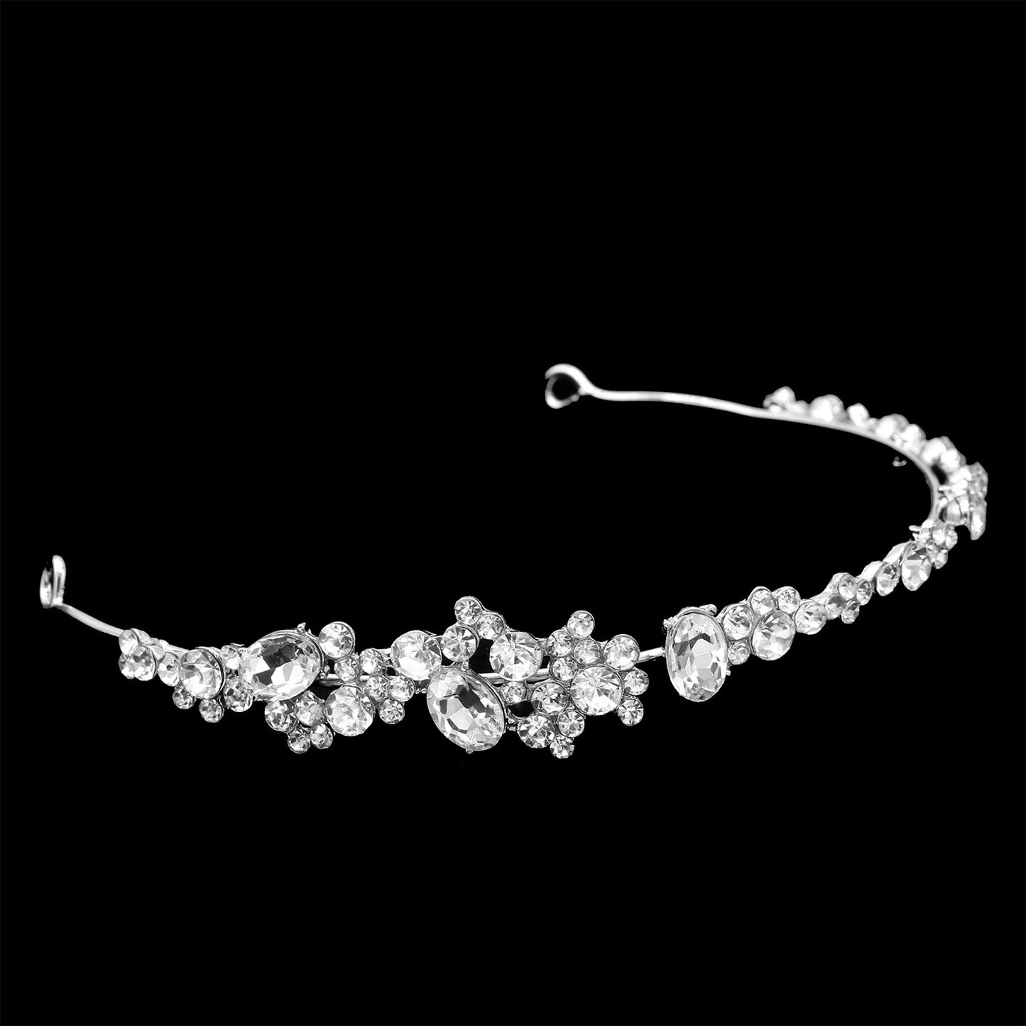 Elegant Rhinestone Crown Headband Wedding Hairpiece