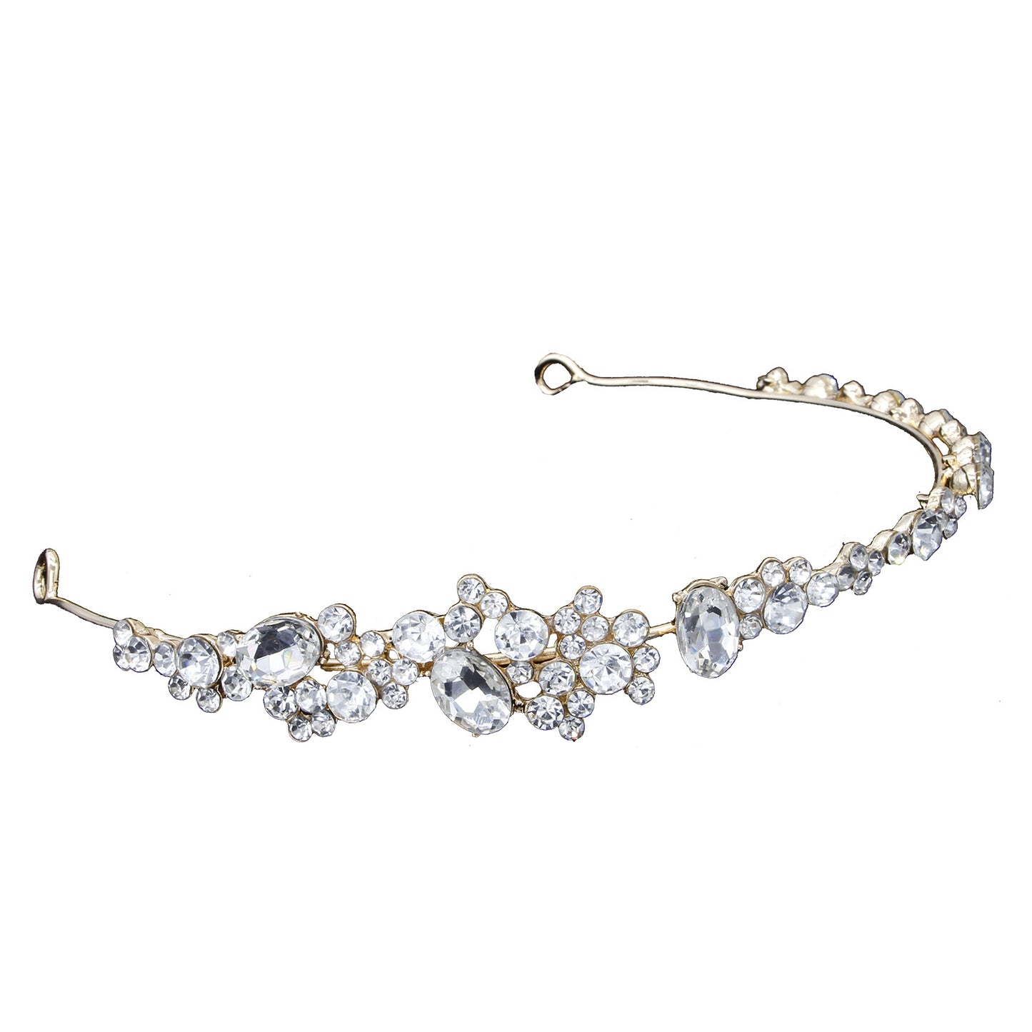 Elegant Rhinestone Crown Headband Wedding Hairpiece