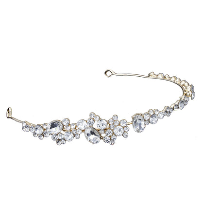 Elegant Rhinestone Crown Headband Wedding Hairpiece