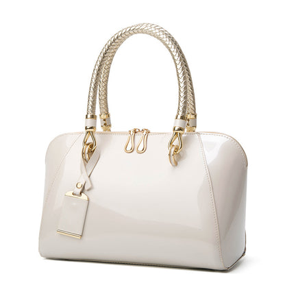 Trendy Patent Leather Boston Shoulder Bag for Women