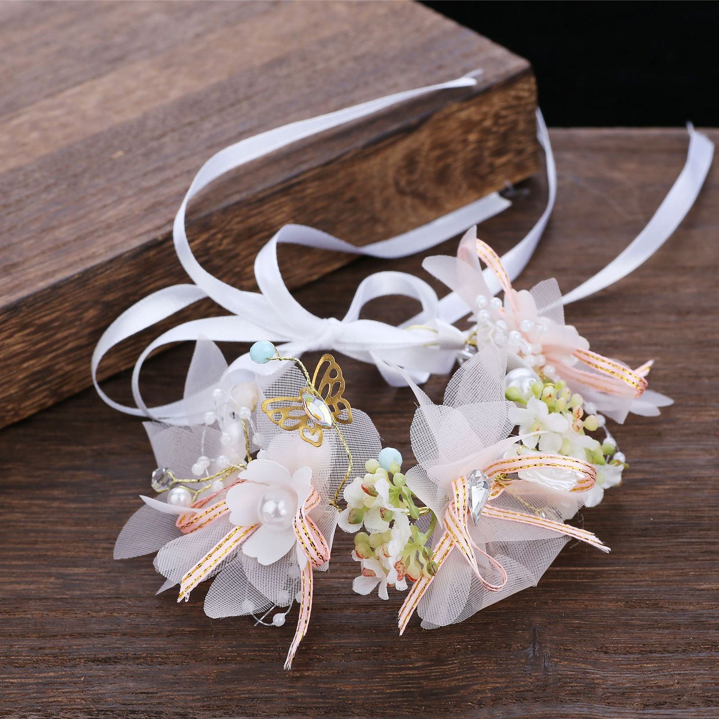 Floral Headband Wedding Hairpiece for Brides