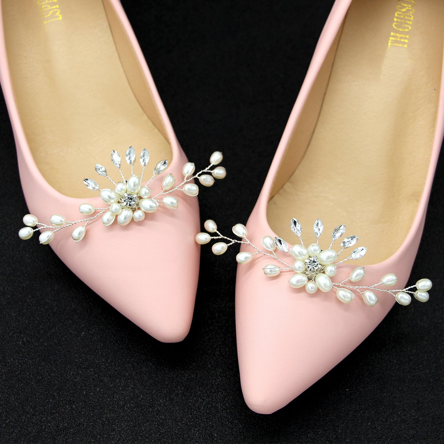 Handmade Pearl Flower Shoe Decorations Wedding