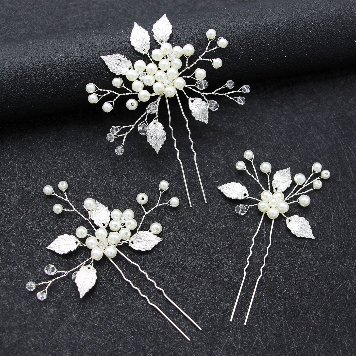 Pearl U Shaped Hairpins Set of 3 Bridal Wedding Hairpiece