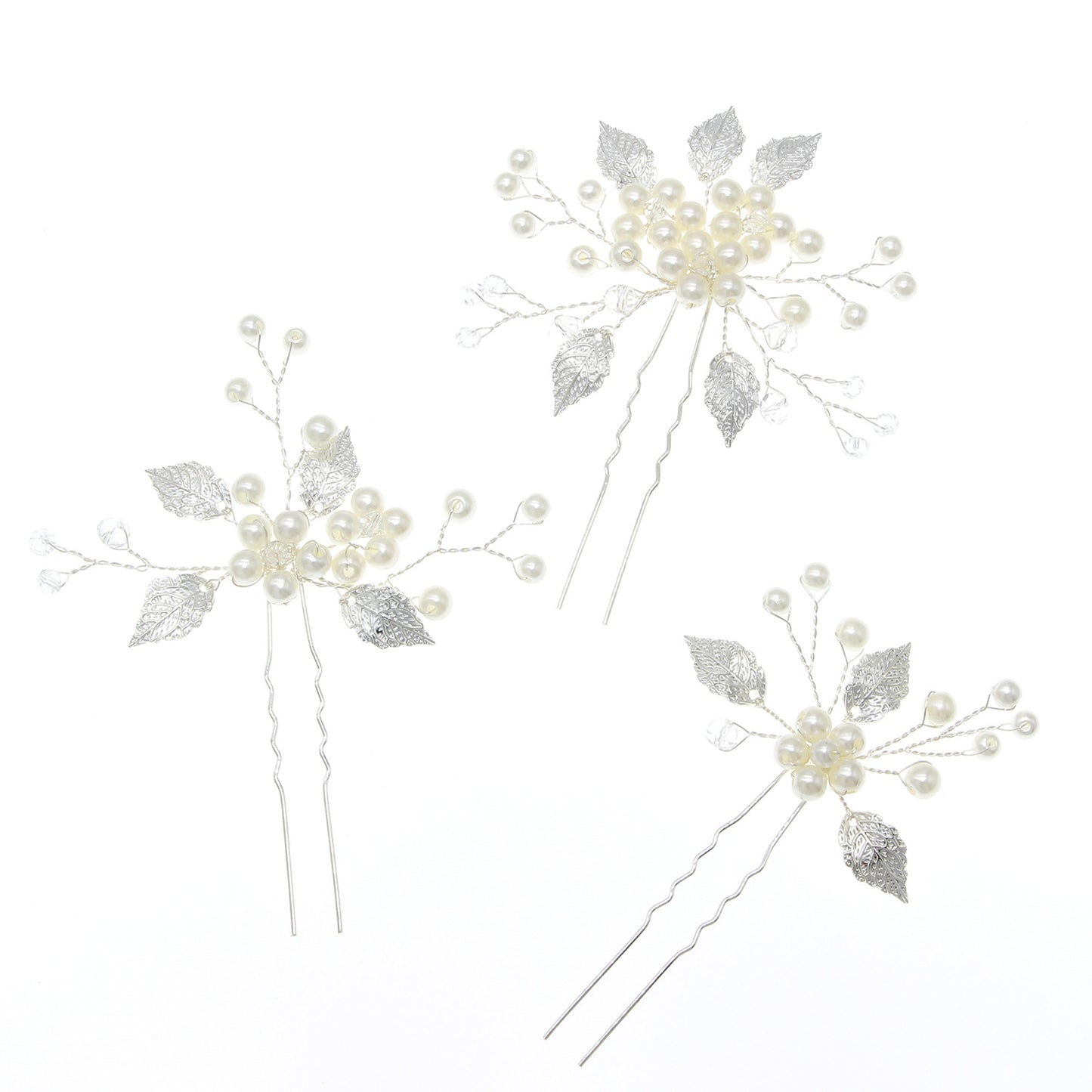 Pearl U Shaped Hairpins Set of 3 Bridal Wedding Hairpiece