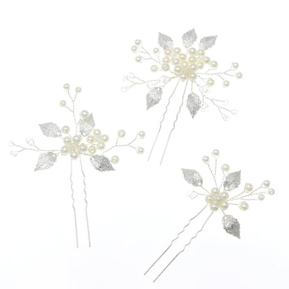Pearl U Shaped Hairpins Set of 3 Bridal Wedding Hairpiece
