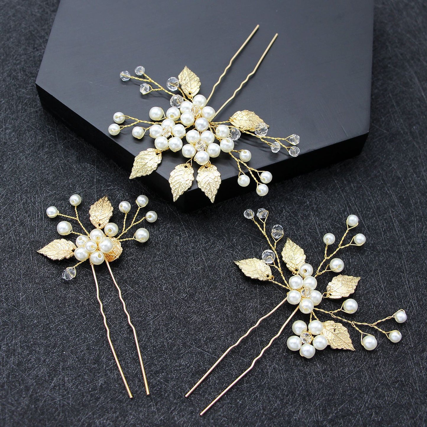 Pearl U Shaped Hairpins Set of 3 Bridal Wedding Hairpiece