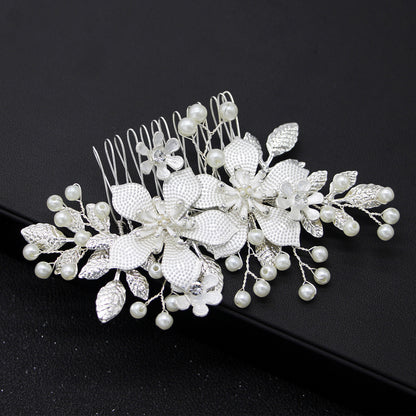 Handmade Flower Pearl Bridal Wedding Hairpiece