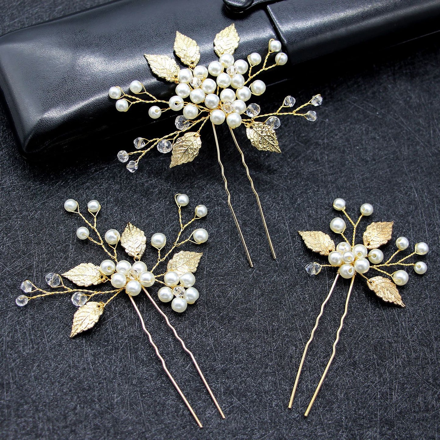 Pearl U Shaped Hairpins Set of 3 Bridal Wedding Hairpiece