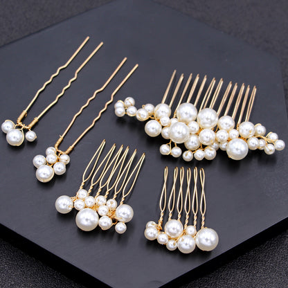 Set of 3 Combs and 2 Hair Pins Bridal Wedding Hair Accessories