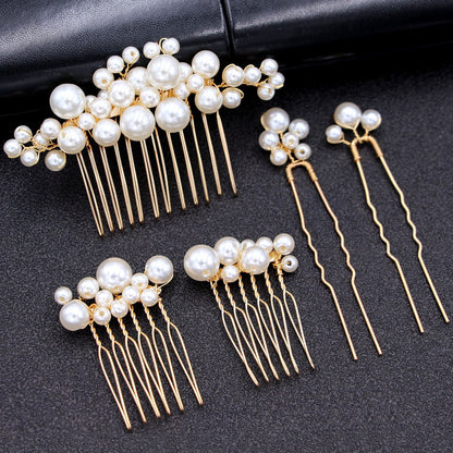 Set of 3 Combs and 2 Hair Pins Bridal Wedding Hair Accessories