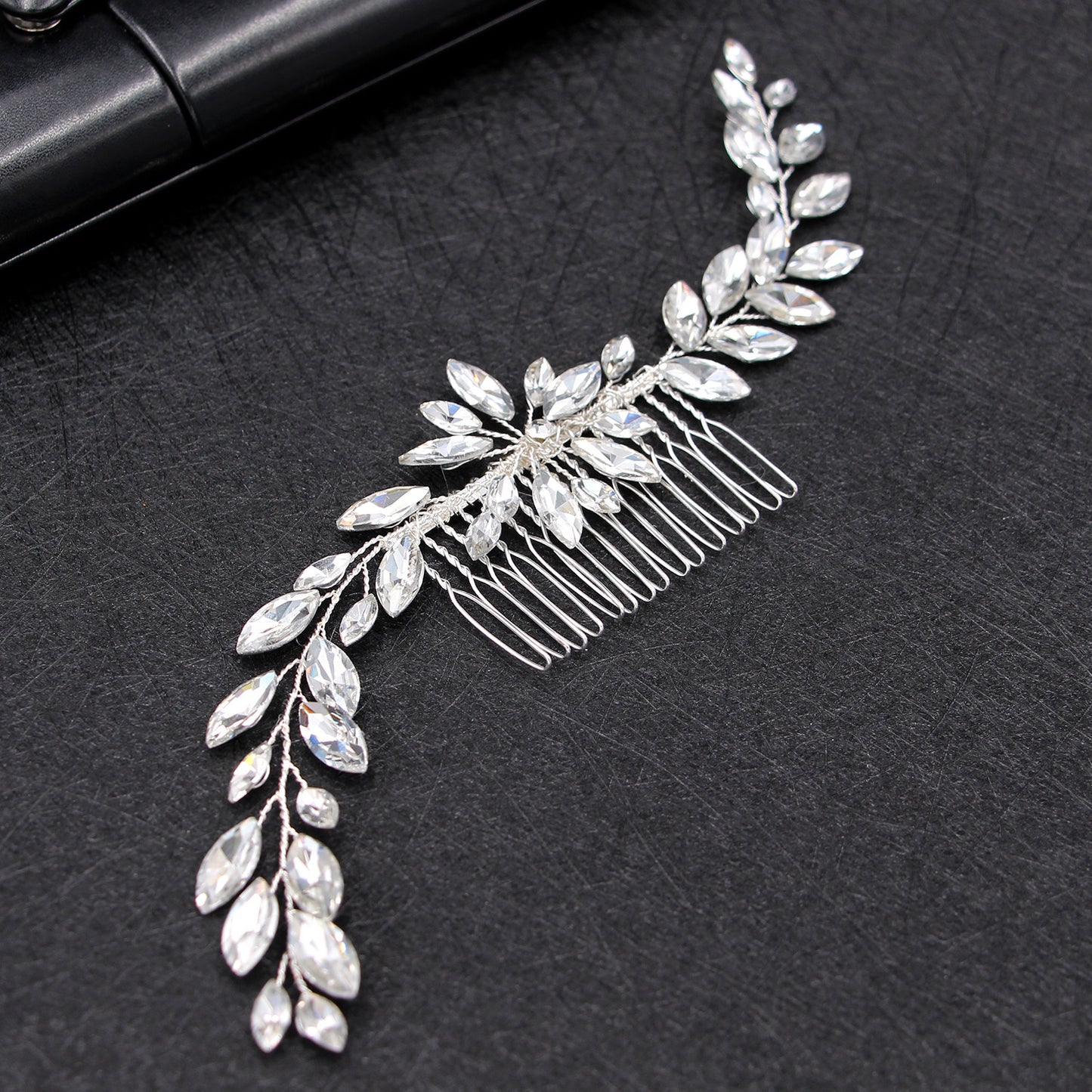 Handcrafted Glass Rhinestone Bridal Hair Comb