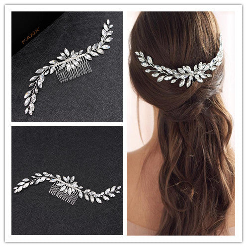 Handcrafted Glass Rhinestone Bridal Hair Comb