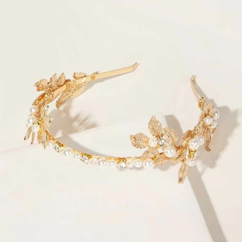 Baroque Alloy Leaf Hairband Bridal Hair Accessory