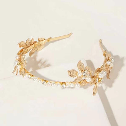 Baroque Alloy Leaf Hairband Bridal Hair Accessory