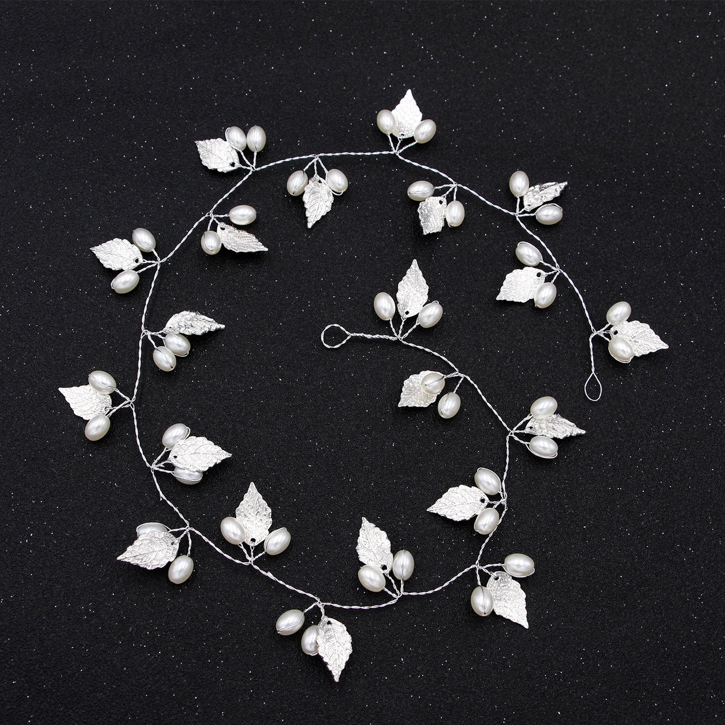 Gold Leaf Baroque Pearl Hair Band Handmade Wedding Hair Accessory
