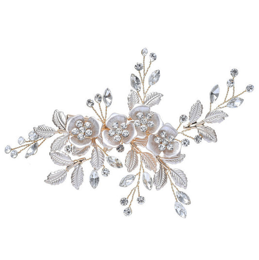 Trendy Pearl Embellished Alloy Hair Comb Bridal Hairpiece