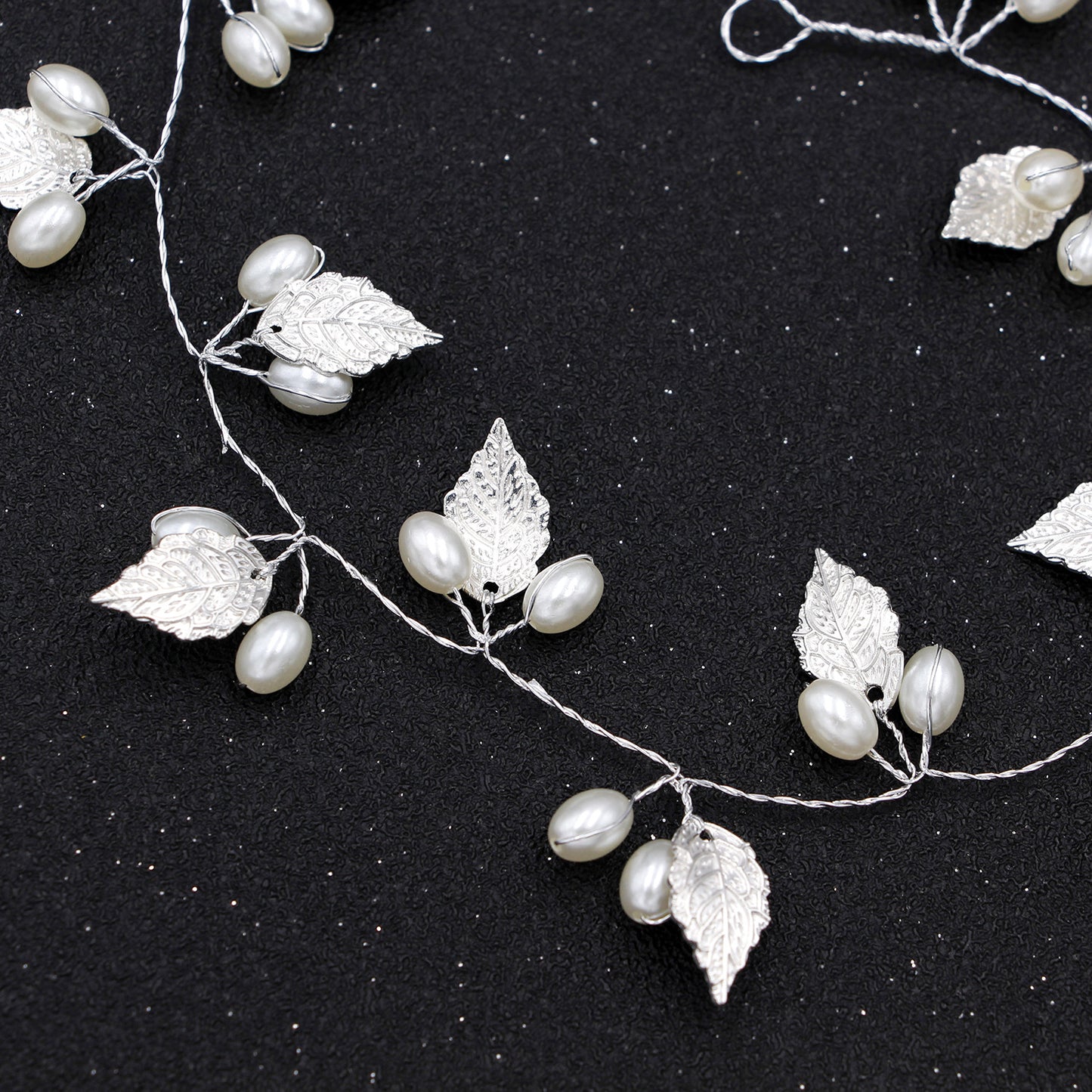 Gold Leaf Baroque Pearl Hair Band Handmade Wedding Hair Accessory