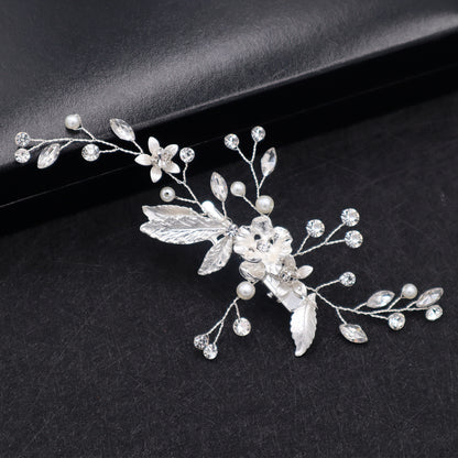 Handmade Pearl Rhinestone Hair Clip Bridal Wedding Hairpiece