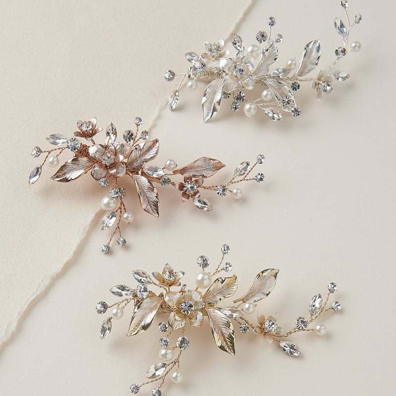 Handmade Pearl Rhinestone Hair Clip Bridal Wedding Hairpiece