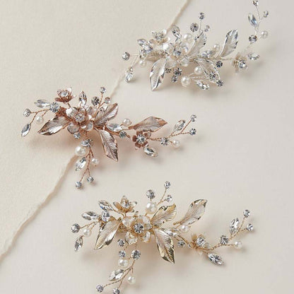 Handmade Pearl Rhinestone Hair Clip Bridal Wedding Hairpiece