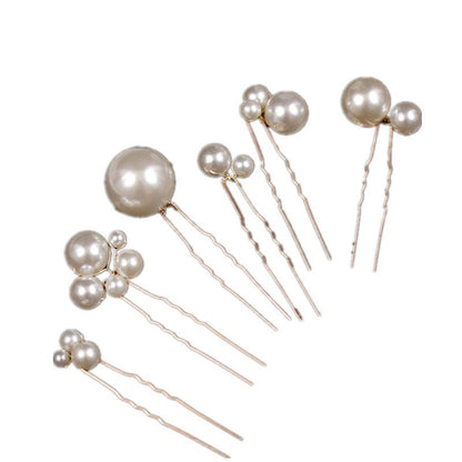Pearl U Shaped Hair Pins Set of 6 Bridal Wedding Hairpiece