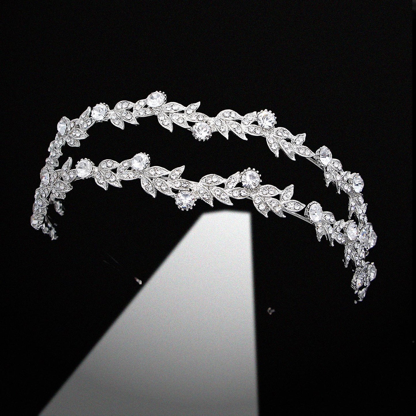 Double Row Rhinestone Bridal Crown Headband European Style