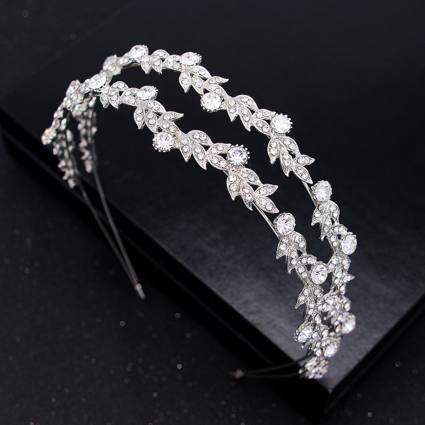 Double Row Rhinestone Bridal Crown Headband European Style