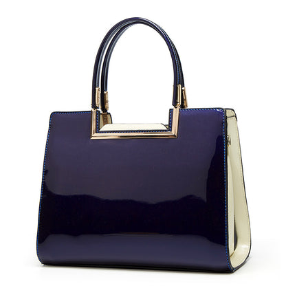 Red Patent Leather Tote Bag for Moms - Elegant and Functional